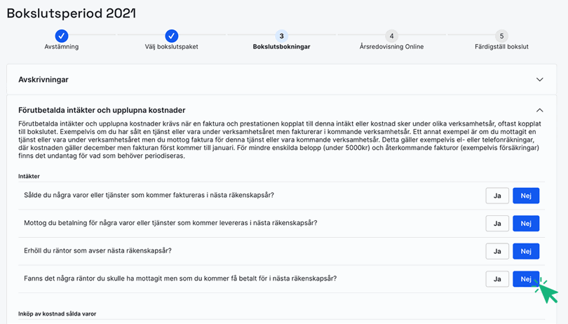 Gör periodiseringar i bokslut