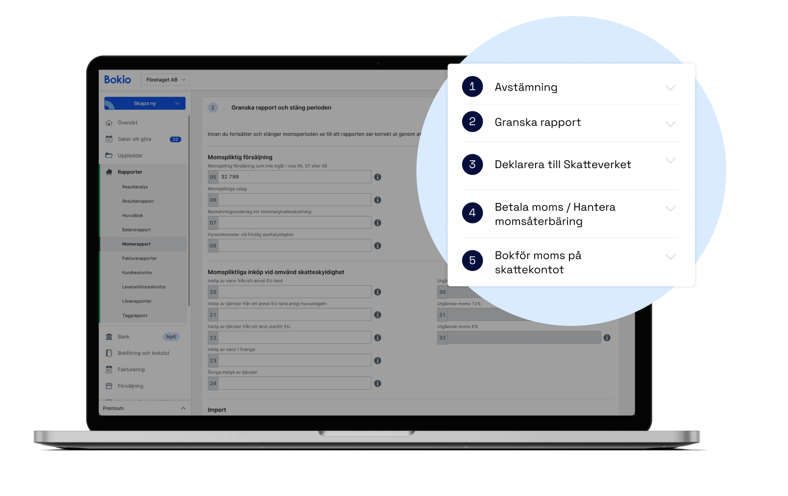 Momsredovisning i fem steg