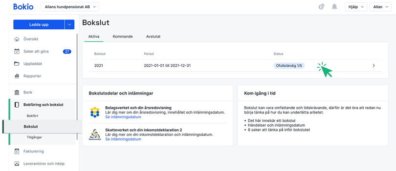 Gå till översikt för Bokslut