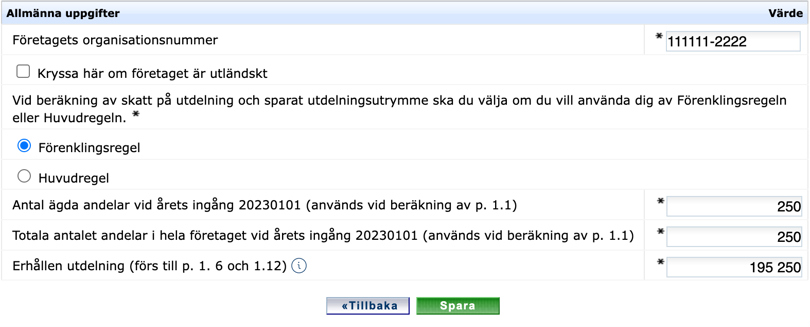 Allmänna uppgifter SKV