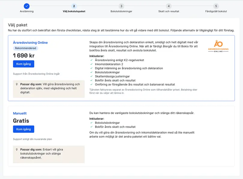 Välj Årsredovisning Online