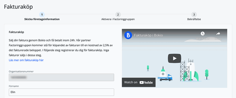 Steg för fakturaköp
