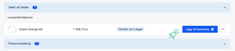 Betala leverantörsfaktura från sidan att göra