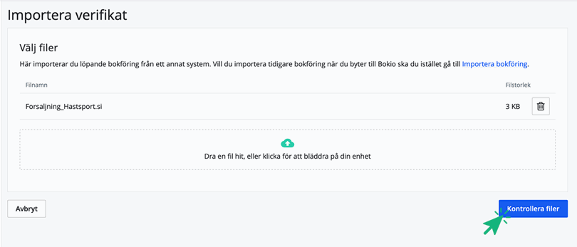 Klicka på Kontrollera filer