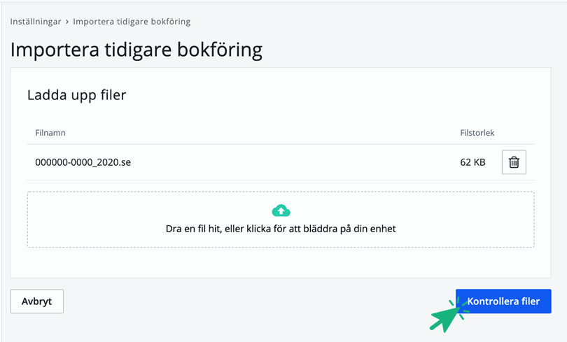 kontrollera filer