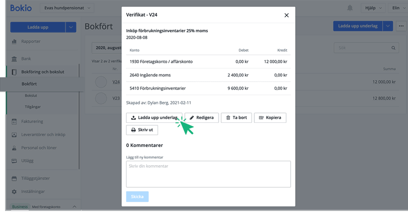 Ladda upp ett underlag