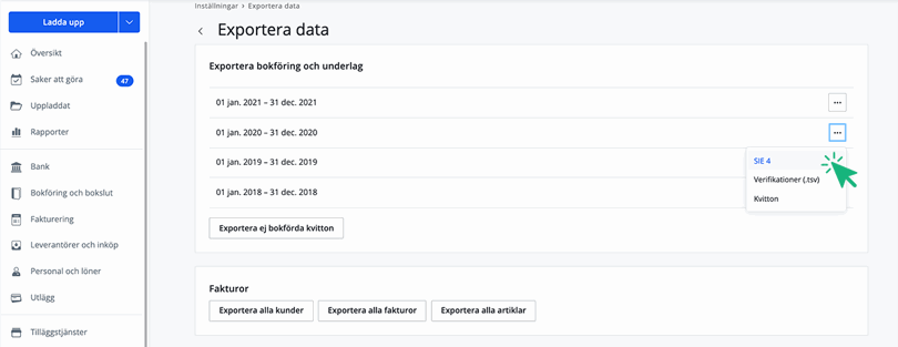 exportera sie-fil