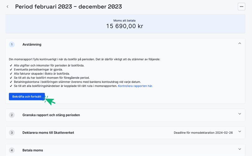 Kontrollera att du gjort allt i listan