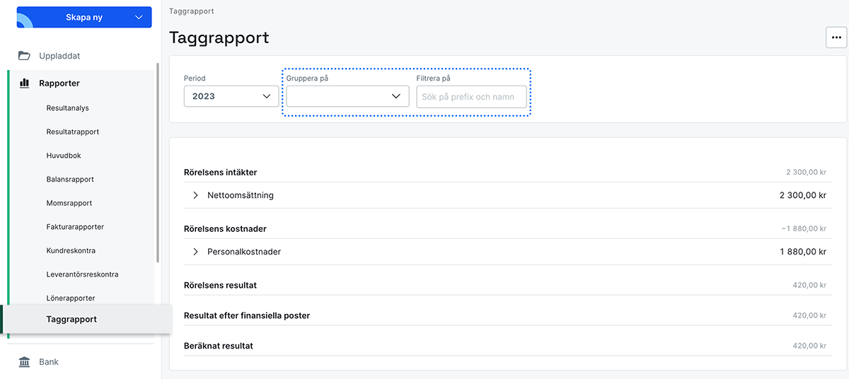 gruppera_filtrera_taggrapport