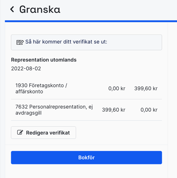 Verifikat representation utomlands