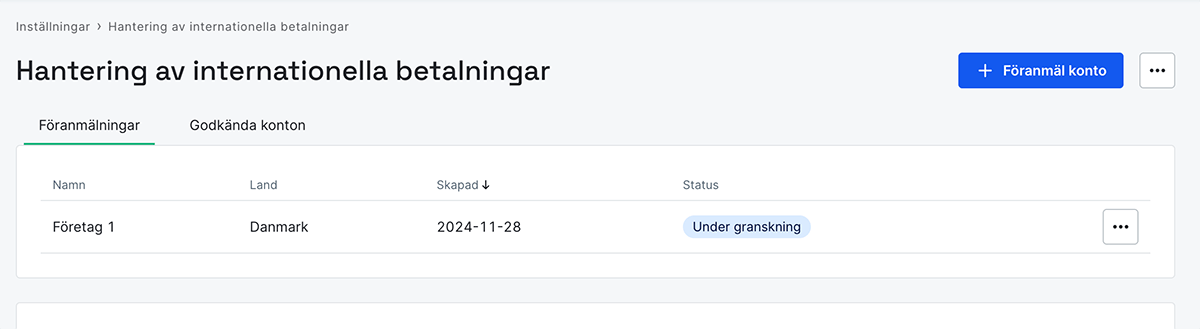 Se de olika flikarna för status på föranmälningar