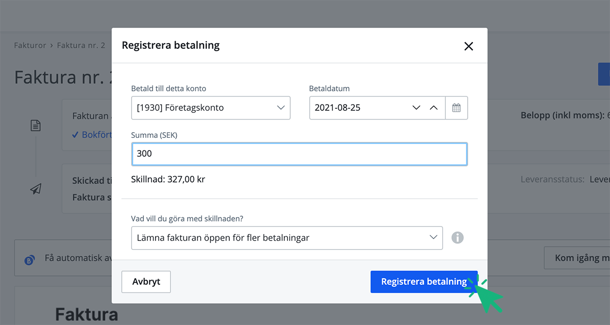 Registrera betalningar