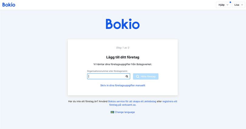 Sök efter ditt företag i UC