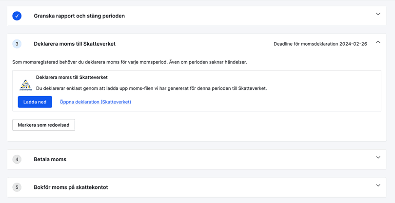 Ladda ner momsfilen och deklarera