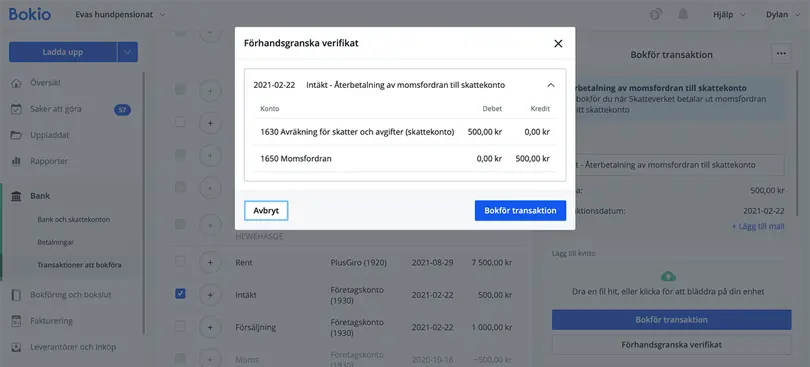 Förhandsgranska verifikat
