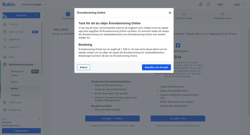 Välj bokslutspaket