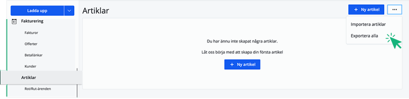 Exportera artiklar
