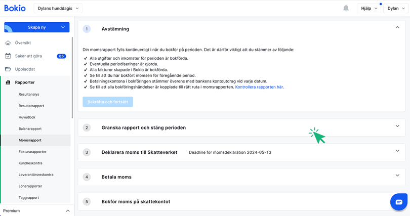 Öppna fliken i steg 2