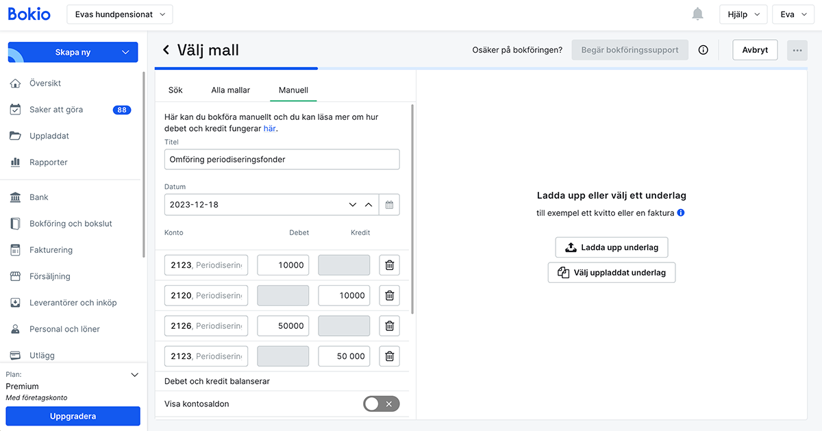 Bokför omföring av periodiseringsfonder
