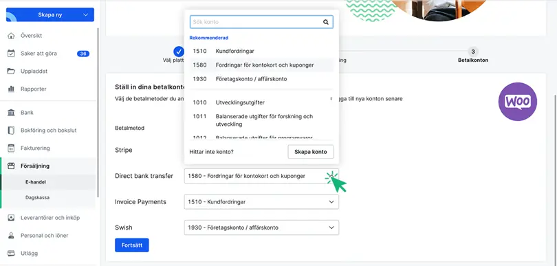 Redigera betalkonton